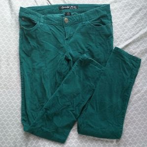 Teal cordoroy skinny jeans!